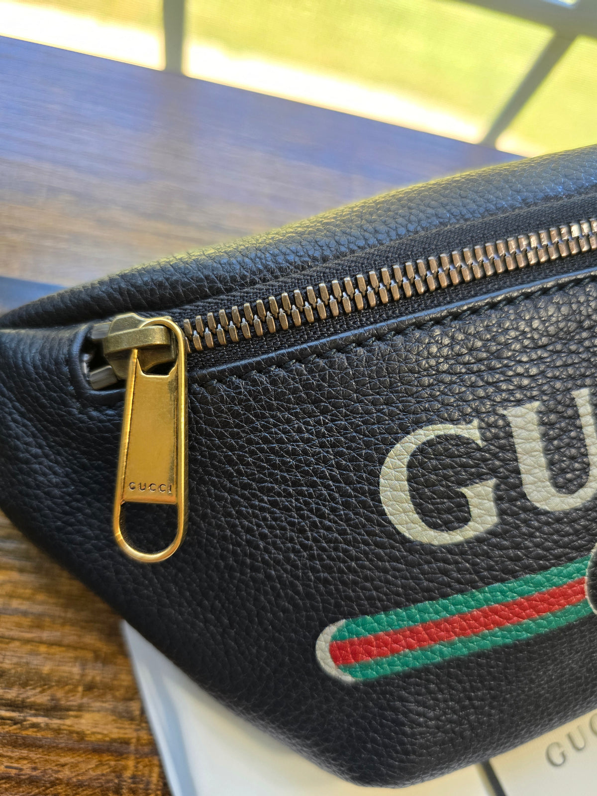 Gucci Logo Leather Bum Bag
