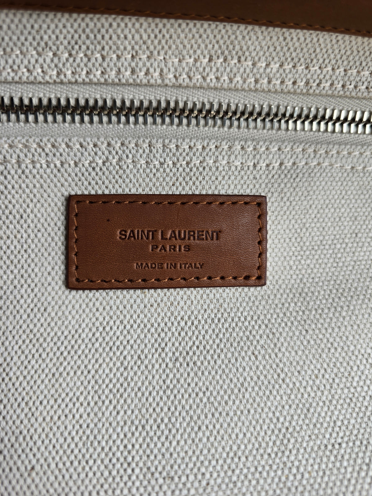 Saint Laurent Rive Gauche Triangle Canvas Tote