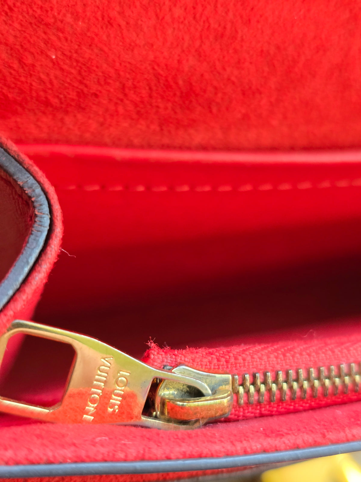 Louis Vuitton Louise MM Rouge Calfskin Leather Chain Bag