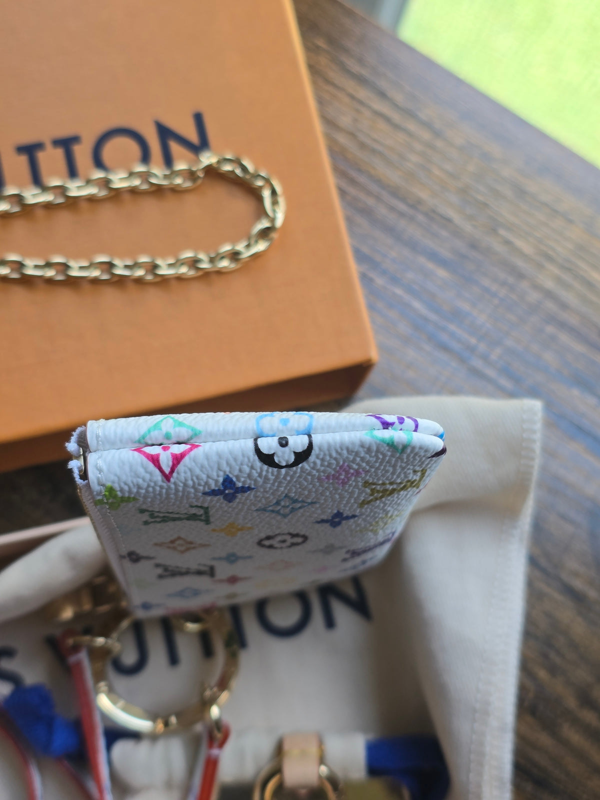 Louis Vuitton x Takashi Murakami Monogram Multicolore Phone Holder and Key Pouch