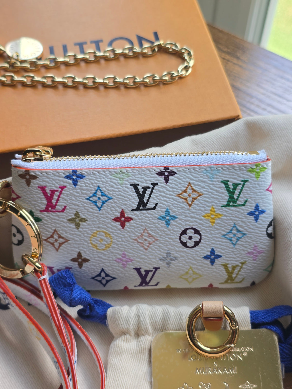 Louis Vuitton x Takashi Murakami Monogram Multicolore Phone Holder and Key Pouch