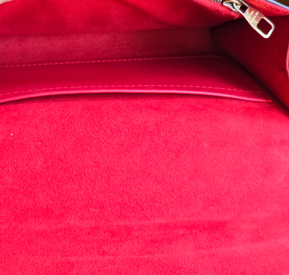 Louis Vuitton Louise MM Rouge Calfskin Leather Chain Bag