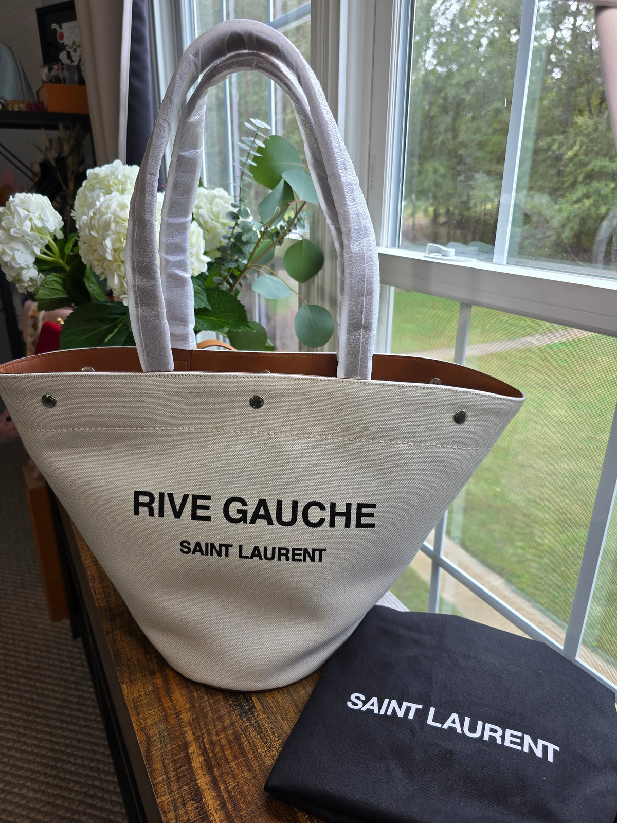 Saint Laurent Rive Gauche Triangle Canvas Tote