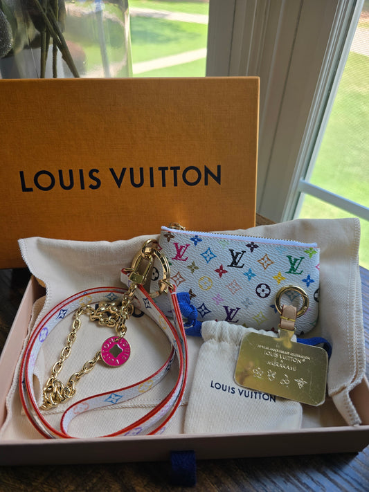Louis Vuitton x Takashi Murakami Monogram Multicolore Phone Holder and Key Pouch