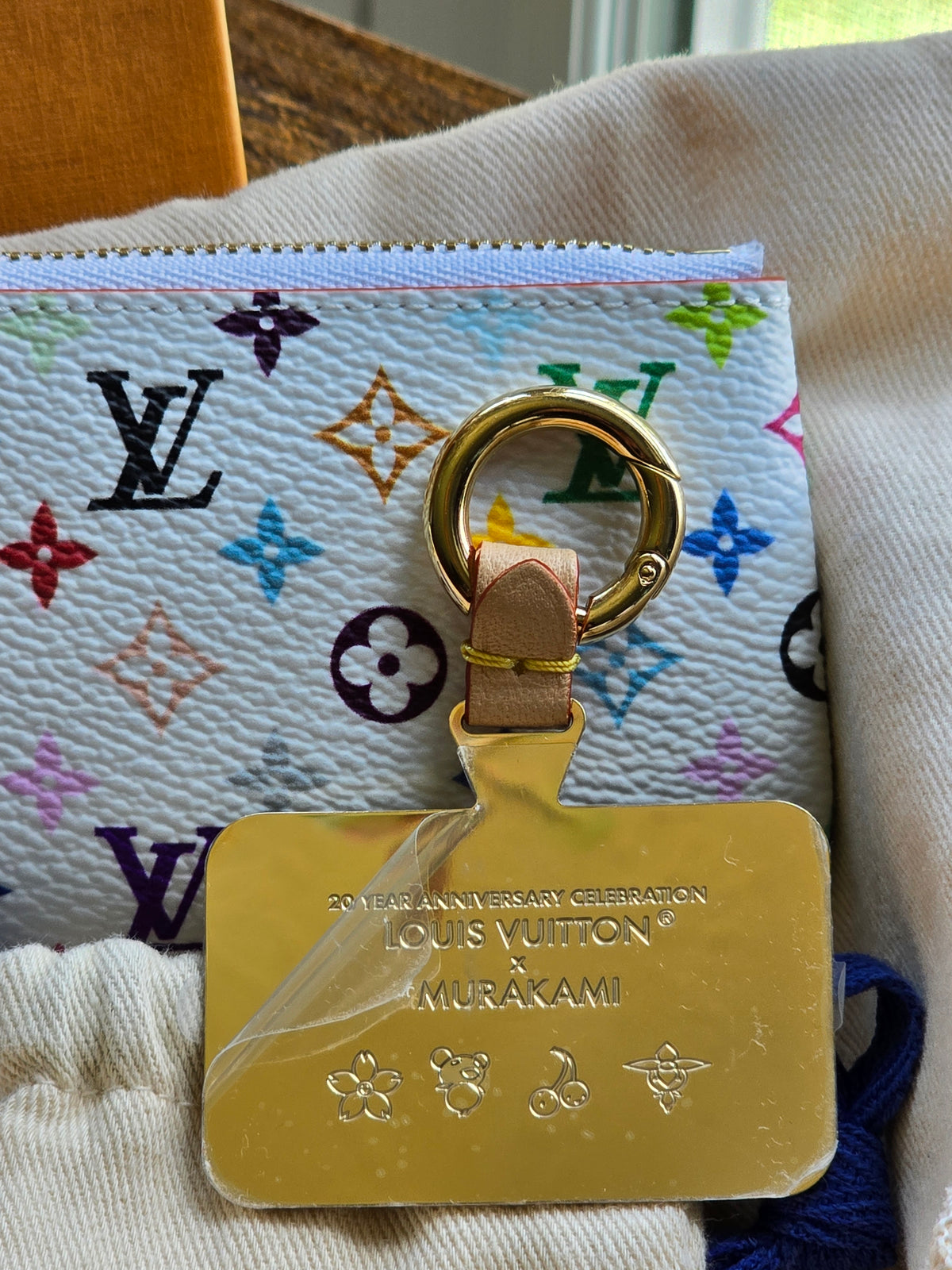 Louis Vuitton x Takashi Murakami Monogram Multicolore Phone Holder and Key Pouch