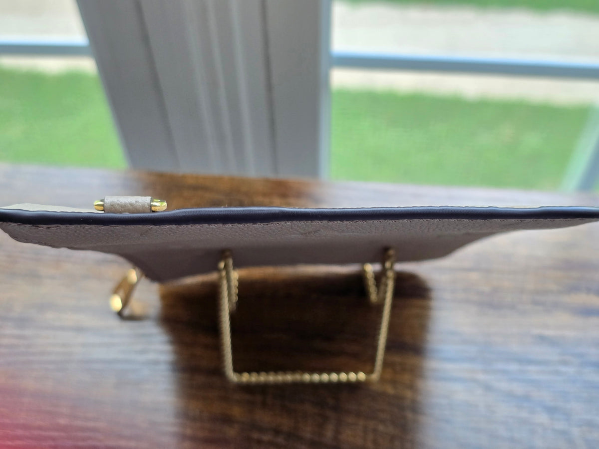 Louis Vuitton Neverfull Pochette Giant Monogram Empreinte Leather (Taupe)
