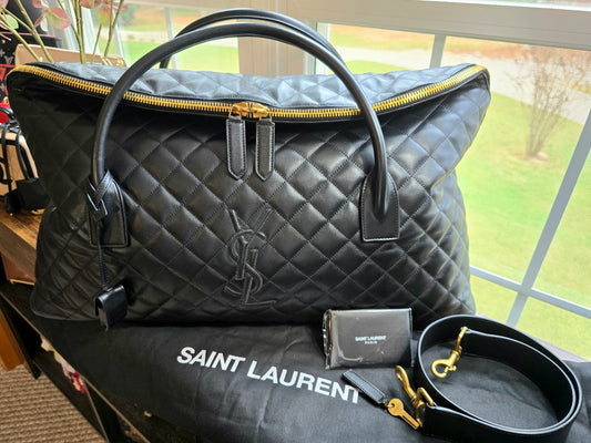 Saint Laurent Quilted Calfskin Giant Travel Bag