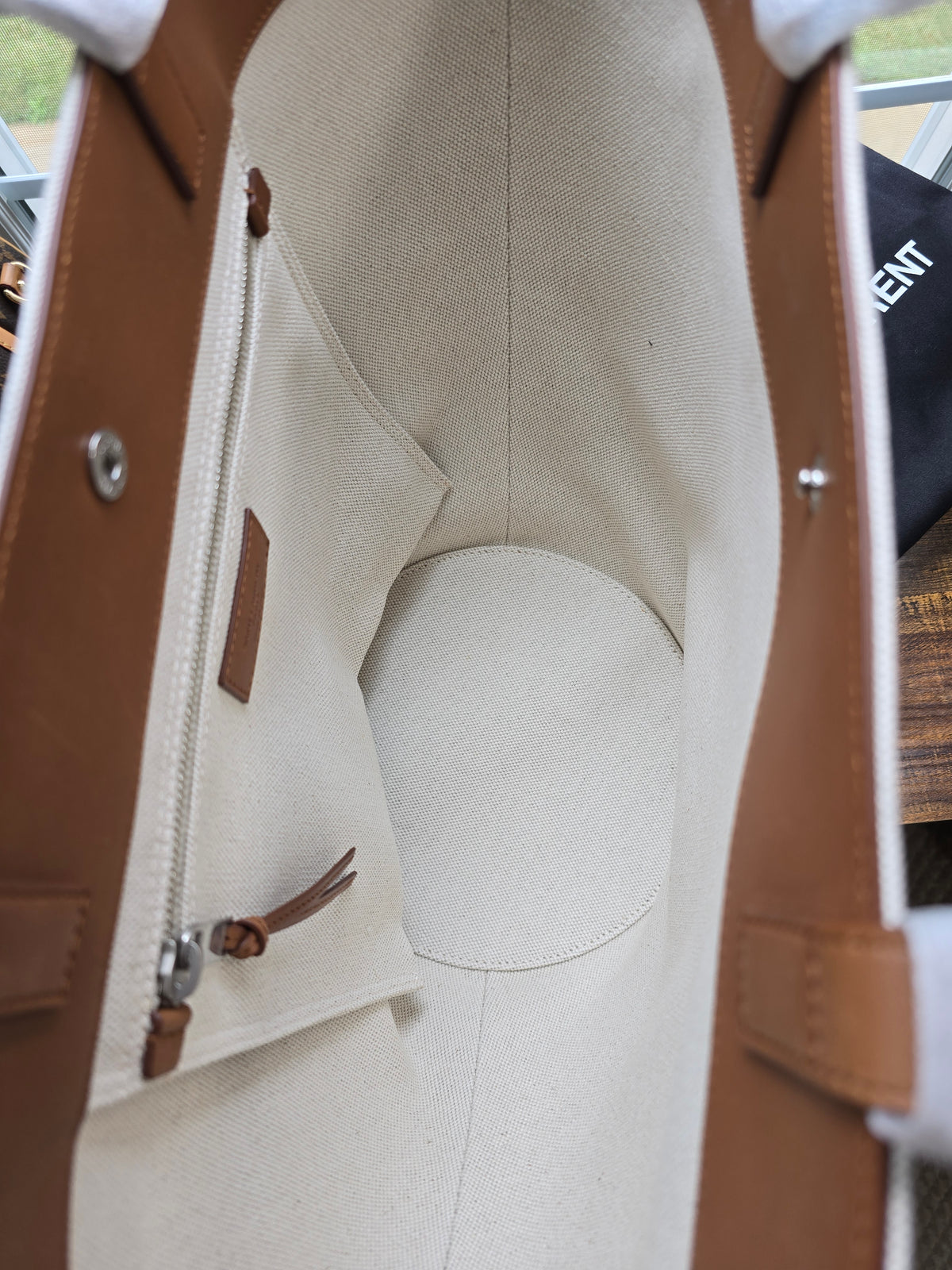 Saint Laurent Rive Gauche Triangle Canvas Tote