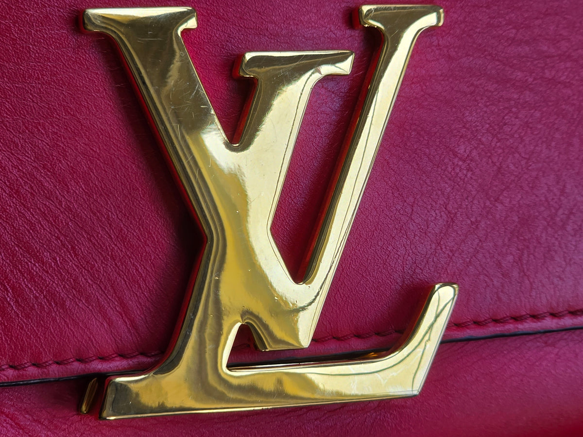 Louis Vuitton Louise MM Rouge Calfskin Leather Chain Bag